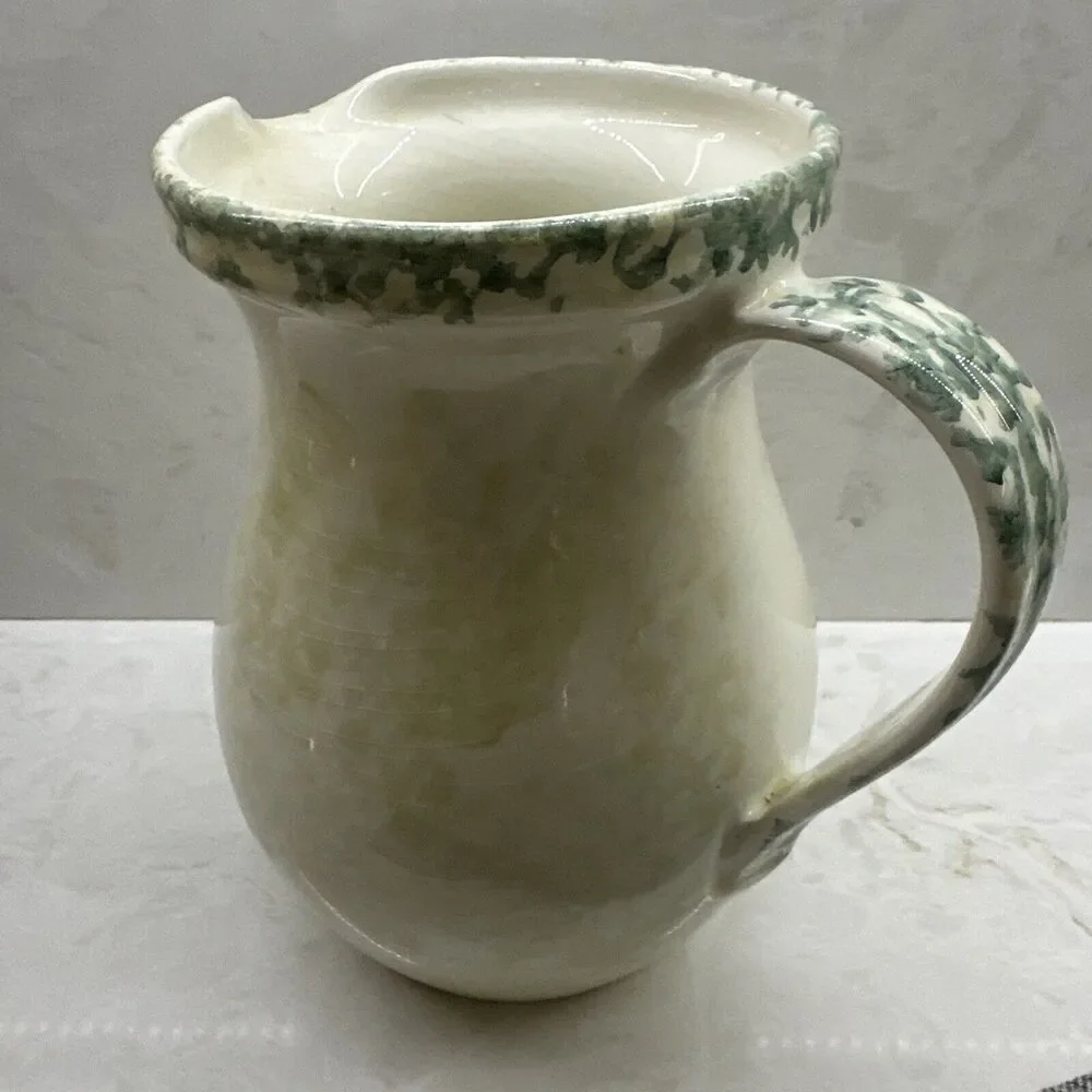Vintage Himark Italy Large Ceramic Hand Painted Peaches & Fruit 8” 56oz Pitcher